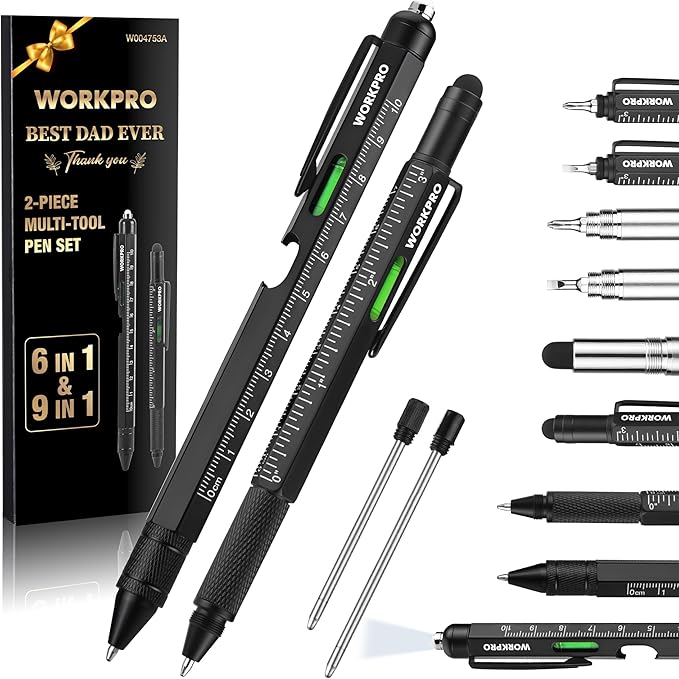 WORKPRO 9‑Function Multi‑Tool Pen Everyday Carry Gift for Men Practical Father’s Day Essential  
