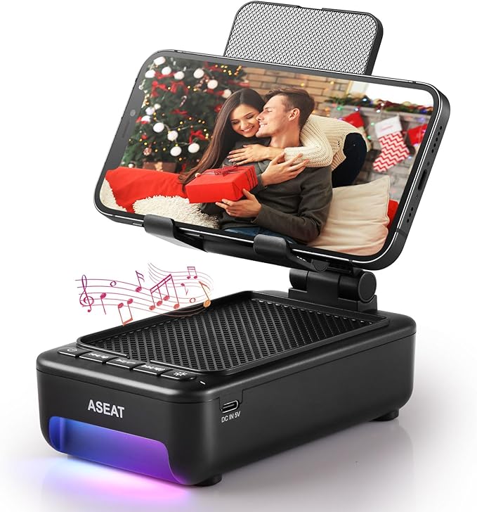 Bluetooth Speaker Phone Stand LED Color‑Changing Desk Gadget Unique Gift for Dad  